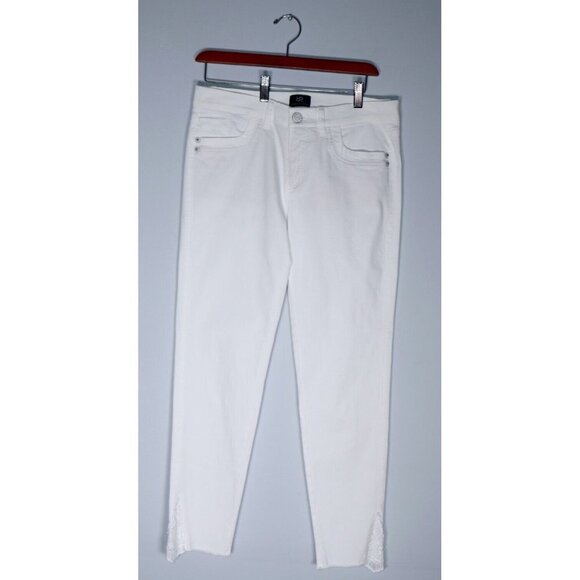 Raffaello Rossi Women's US8 White Nenja 7/8 Lace Jean Stretch Ankle Denim $295 - Picture 5 of 9